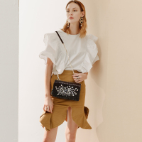 COMICO高美高女包碎钻装饰牛皮单肩斜挎小包C5659