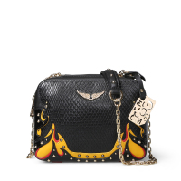 COMICO高美高女款火焰图案迷你链条小包单肩斜挎包C6237