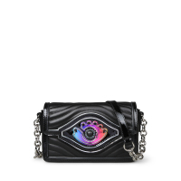 【点睛之笔系列】女款幻彩大眼睛牛皮小方包盖头包单肩包女斜挎包