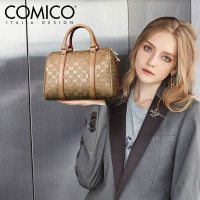 COMICO高美高女款压花型格字母波士顿包手提包单肩斜挎女包D1011