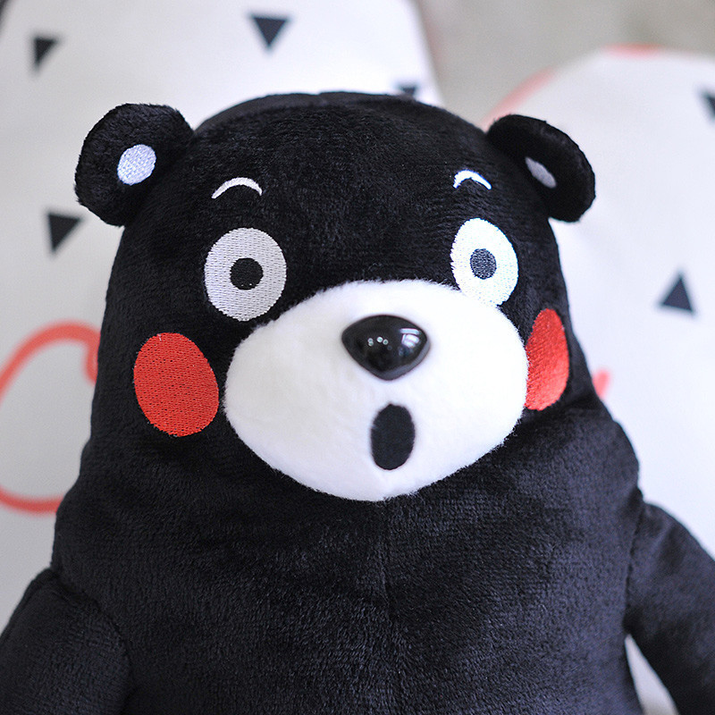 酷MA萌(KUMAMON) 熊本熊公仔 毛绒玩具熊布娃娃日本正品惊讶表情玩具 黑色 28cm