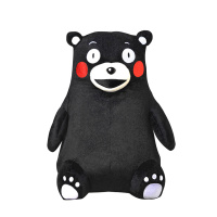 日本正版原装进口 酷MA萌(KUMAMON) 熊本熊毛绒公仔玩具玩偶抱枕 开心大笑表情毛绒玩偶