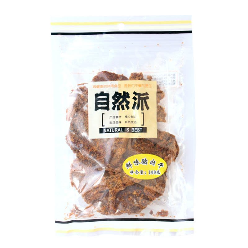 [自然派 鲜味猪肉干100g] 鲜味猪肉脯猪肉条肉类零食图片