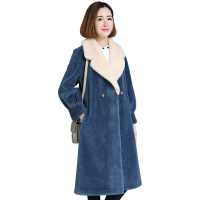 憨厚皇后 2018秋冬季新款海宁羊剪毛大衣女士加长款韩版羊毛皮草外套77