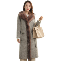 憨厚皇后 2018新款牦牛绒双面呢大衣女羊毛长款淑女呢子外套潮84