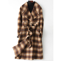 憨厚皇后2019海宁春季新款羊毛呢子大衣女韩版双面呢外套