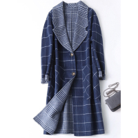 憨厚皇后2019海宁春季新款双面毛呢大衣女士羊毛呢子外套