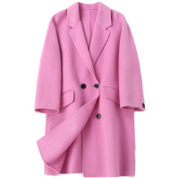 憨厚皇后海宁2019羊毛呢子大衣春季新款女士韩版长款双面毛呢外套