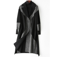 憨厚皇后2019春季海宁新款羊毛呢子大衣韩版双面呢女士长款外套