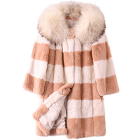 憨厚皇后2019春季新款海宁獭兔毛皮草女韩版中长款貉子毛休闲外套