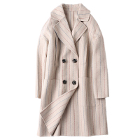 憨厚皇后海宁新款双面毛呢大衣2019春装女韩版长款羊毛呢时尚外套