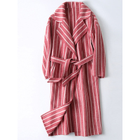 憨厚皇后春季新款2019海宁双面毛呢大衣长款女士羊毛呢子韩版外套