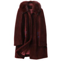 憨厚皇后海宁春新款2019海宁羊剪毛大衣女士韩版长款羊毛时尚外套