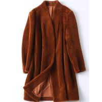 憨厚皇后2019春季新款海宁羊毛大衣女韩版时尚长款皮草外套