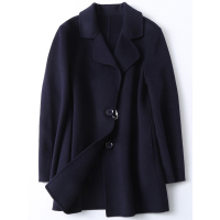 憨厚皇后2019春季新款羊毛双面呢中长款女士时尚外套