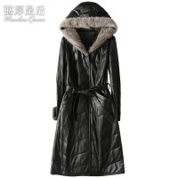 憨厚皇后 2019海宁春季新款真皮绵羊皮女韩版时尚水貂毛羽绒外套X