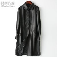 憨厚皇后2019春季新款海宁真皮皮女士绵羊皮韩版外套长款潮W