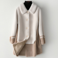 憨厚皇后2019海宁反季皮羊剪毛外套新款时尚长款羊毛女装大衣W