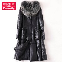 2019反季海宁真皮皮衣新款狐狸毛领绵羊皮羽绒服女士外套