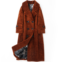 2019春季新款海宁羊毛皮大衣女韩版时尚长款羊剪毛外套