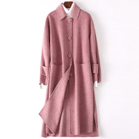 海宁秋冬新款羊毛呢子大衣女士韩版长款双面呢外套