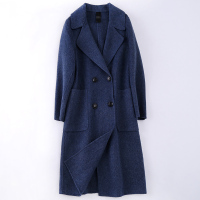 海宁羊毛呢子大衣女士秋冬新款阿尔巴卡双面毛呢外套