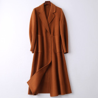 海宁2019双面毛呢大衣女士秋冬时尚新款羊毛呢子外套