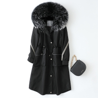 2019秋冬新款兔毛内胆派克服皮女士貉子毛领休闲外套W