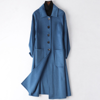 2019秋冬新款双面毛呢大衣女士长款时尚羊毛呢子外套