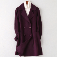 2019秋冬新款双面毛呢大衣女士时尚流行羊毛呢子外套