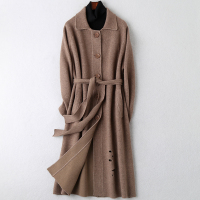 2019冬季新款时尚流行双面毛呢大衣女士长款羊毛呢子外套