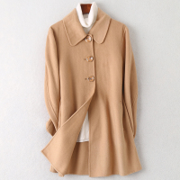 2019秋冬新款双面毛呢大衣女士时尚流行羊毛呢子外套