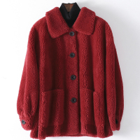 2019秋冬新款羊毛皮大衣女士休闲时尚复合皮毛一体外套