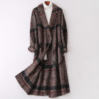 秋冬粗纺双面毛呢大衣女士2019新款时尚休闲羊毛呢子外套