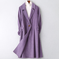 2019冬季新款羊毛呢子大衣女士时尚流行双面毛呢外套