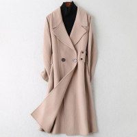 2019冬季新款双面毛呢大衣女士流行时尚羊毛呢子外套