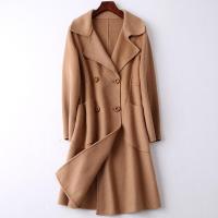 海宁2019双面毛呢大衣女士秋冬时尚新款羊毛呢子外套