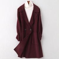 2019秋冬新款双面毛呢大衣女士时尚流行羊毛呢子外套