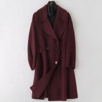 2019冬季新款双面毛呢大衣女士时尚流行羊毛呢子外套