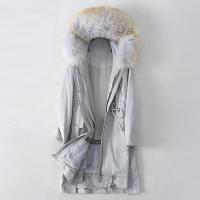 2019冬季新款兔毛内胆派克服大衣女士带帽狐狸毛领外套