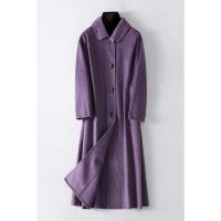 2019冬季新款双面毛呢大衣女士时尚宽松羊毛呢子外套