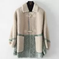 2019冬季新款复合皮毛一体大衣女士时尚休闲羊毛皮外套