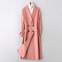 2019冬季新款简约双面毛呢大衣女士时尚羊毛呢子外套