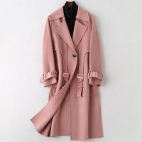 2019冬季新款双面毛呢大衣女士时尚流行羊毛呢子外套