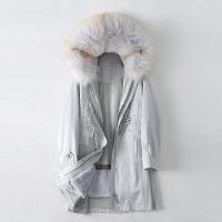 2019冬季新款兔毛内胆派克服皮女士时尚狐狸毛领外套