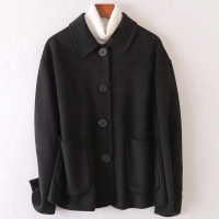 2020时尚新款双面毛呢大衣春季流行羊毛呢子休闲女士外套