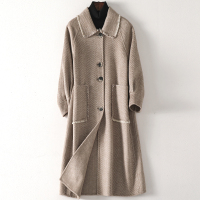 2020春季新款双面毛呢大衣女士流行时尚羊毛呢子长款外套