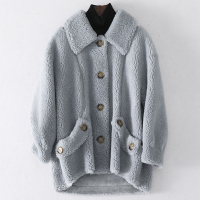 2019冬季新款羊毛皮大衣女士时尚复合皮毛一体中长外套