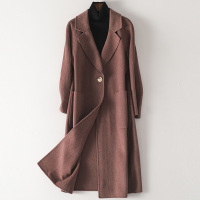 海宁2020春季新款双面毛呢大衣女士流行长款羊毛呢子外套