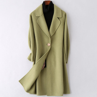 女士流行时尚羊毛呢子外套2020春冬新款双面毛呢长款大衣